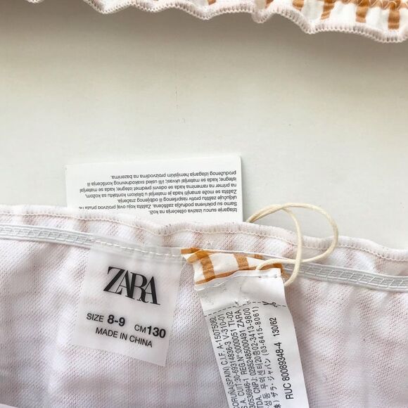 Zara NWT mustard grid plaid 2 pc bikini 8-9Y - Picture 4 of 6